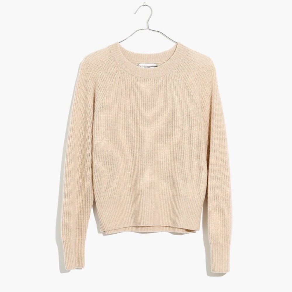 Madewell Cashmere Windham Pullover Sweater in Cream size XS